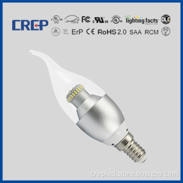 360 dimmable erp saa ul led candle bulb 6w e12 e14 e11 e17